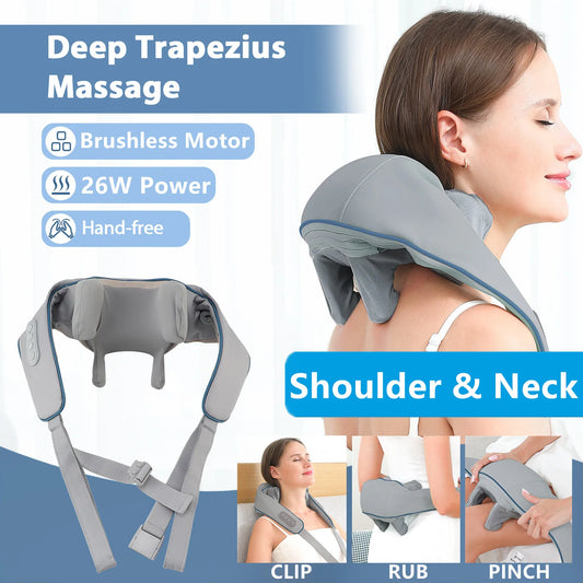 Foreverlily 26W Neck And Shoulder Massager Wireless Shoulder And Back Kneading Massage Shawl Trapezius Neck Cervical masajeador#Heated Neck and Shoulder Massager – Pain Relief and Relaxation Device